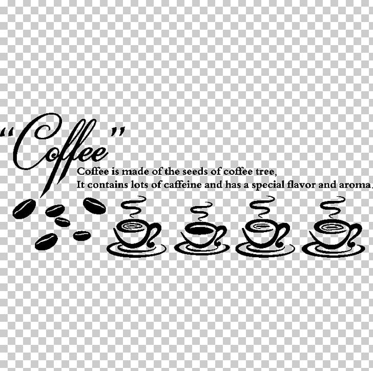 Cafe Coffee Cup Wall Decal Cappuccino PNG, Clipart, Bar, Black And White, Body Jewelry, Brand, Brewed Coffee Free PNG Download