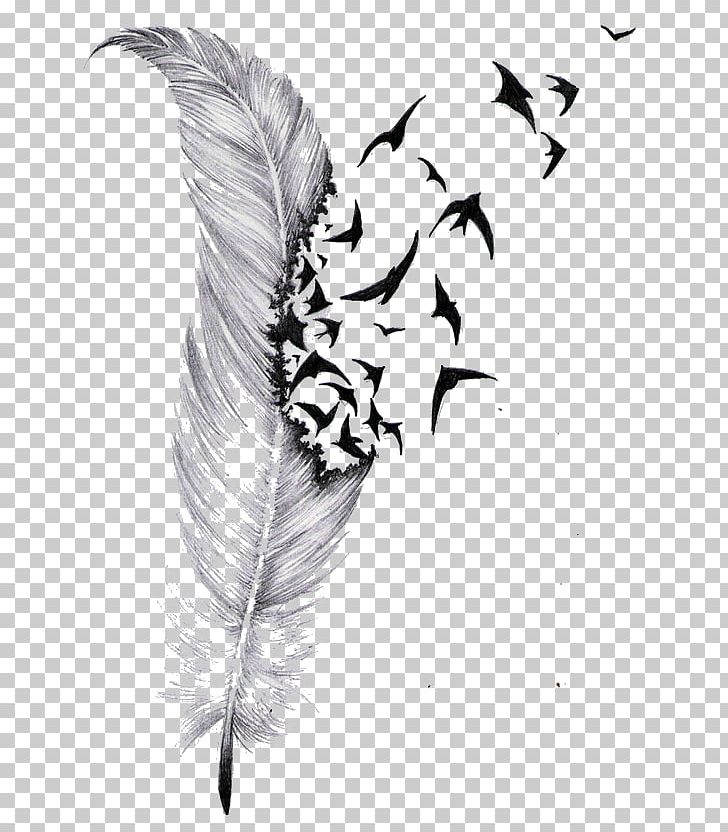 Bird Tattoo Feather Cover-up Drawing PNG, Clipart, Animals, Art, Beak, Bird, Bird Flight Free PNG Download