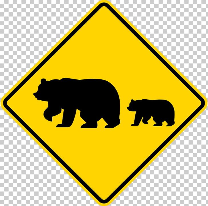 Beware Of Bears! Traffic Sign Warning Sign PNG, Clipart, Animal, Animals, Area, Bear, Bears Free PNG Download