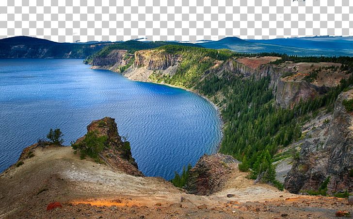 Crater Lake Mount Mazama River Color PNG, Clipart, Body Of Water, Buildings, Cliff, Coast, Crater Lake National Park Free PNG Download