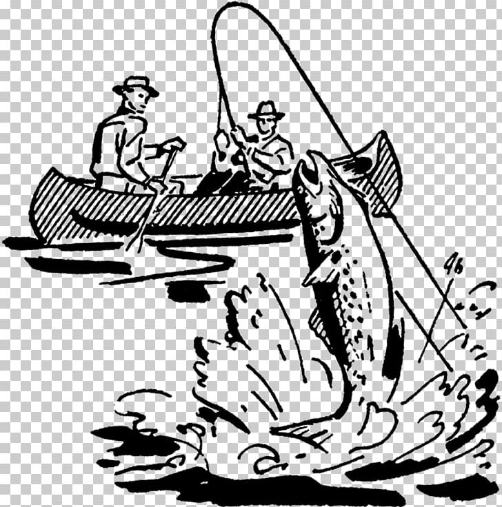 Cartoon Fisherman Catching Fish Drawing - Галерија слика
