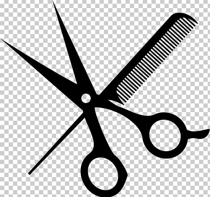 Comb Hairdresser Hair-cutting Shears Beauty Parlour Scissors PNG, Clipart, Angle, Barber, Beauty Parlour, Black And White, Comb Free PNG Download