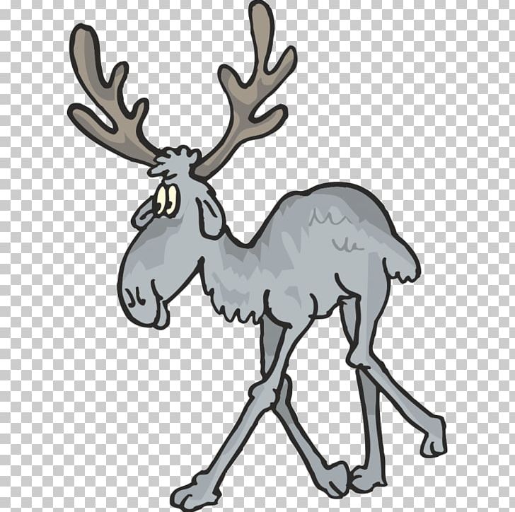 Moose Reindeer Encapsulated PostScript PNG, Clipart, Animal, Animal Figure, Antler, Black And White, Cartoon Free PNG Download