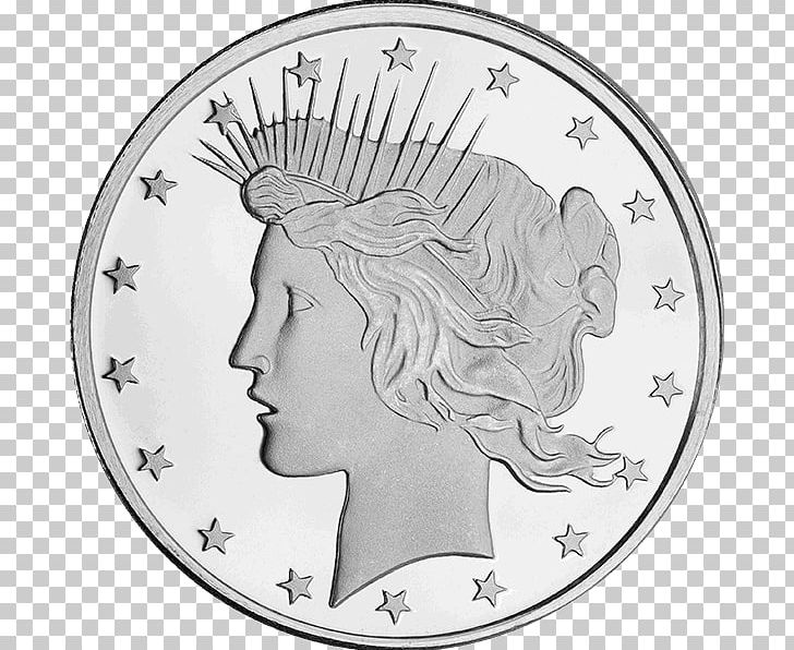 Peace Dollar Silver Coin Bullion Coin PNG, Clipart, Black And White, Bullion, Bullion Coin, Face, Fictional Character Free PNG Download