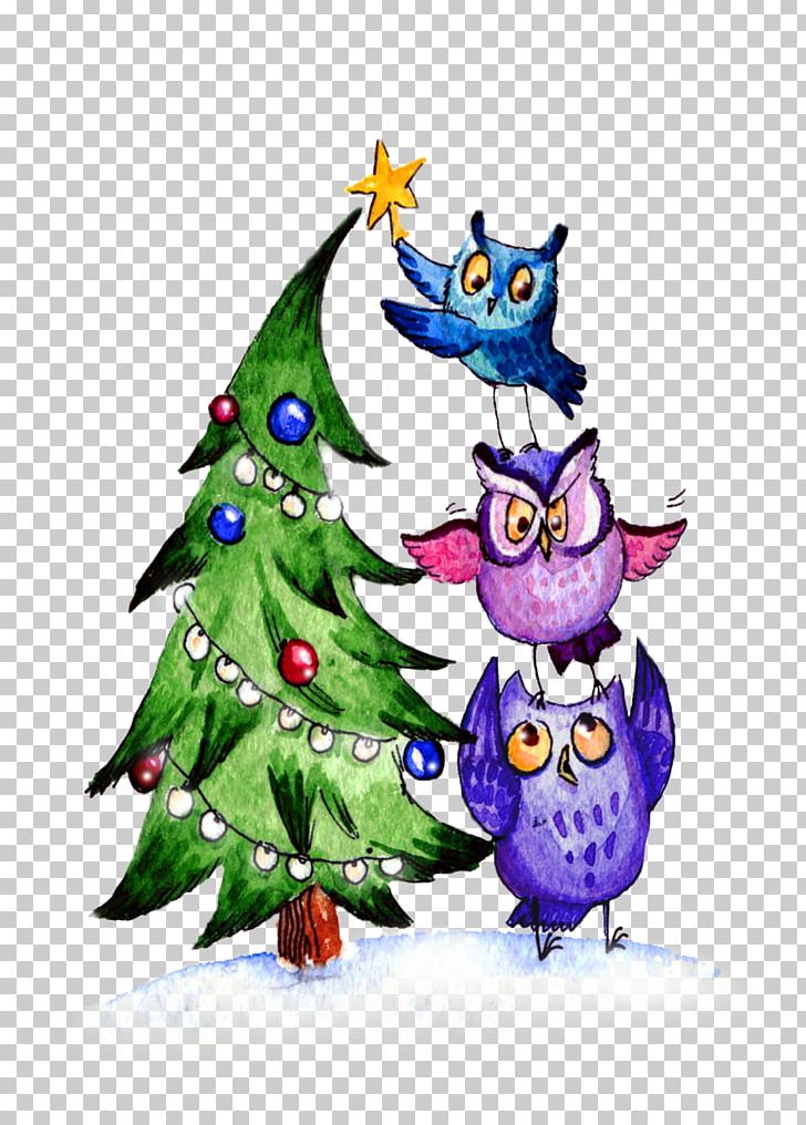 Owl Christmas Tree Christmas Ornament PNG, Clipart, American Gothic, Animals, Beak, Bird, Bird Of Prey Free PNG Download