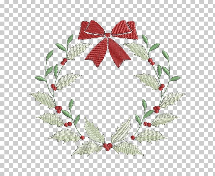 Christmas Ornament Embroidery Garland Stitch Pattern PNG, Clipart, Aquifoliaceae, Branch, Christmas, Christmas Decoration, Christmas Ornament Free PNG Download