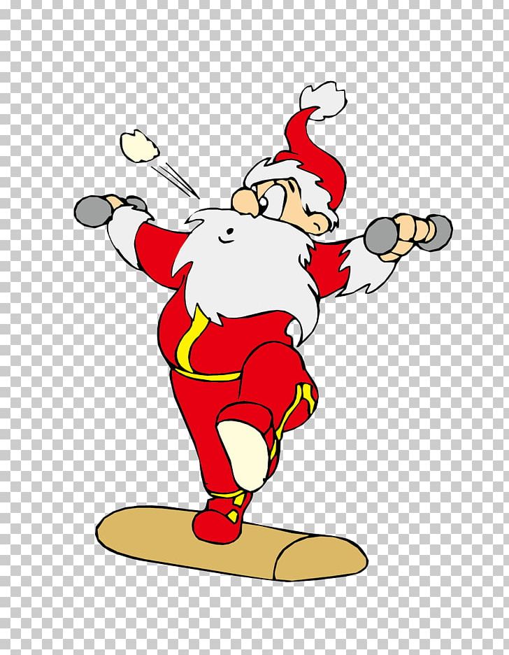 Santa Claus Physical Exercise Physical Fitness PNG, Clipart, Area, Cartoon, Christmas Decoration, Creative Christmas, Fictional Character Free PNG Download