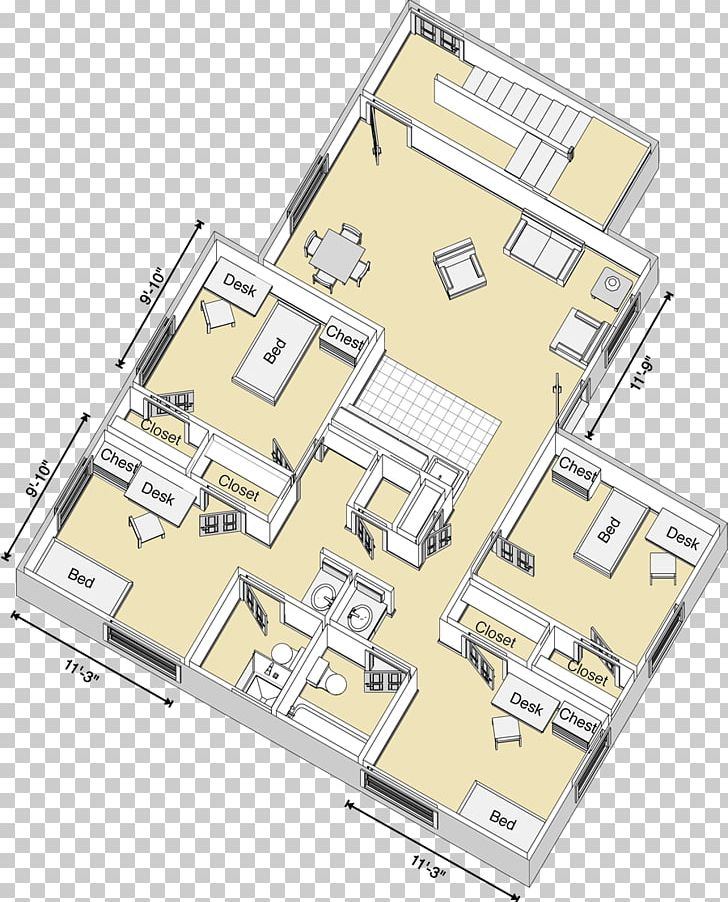 Bedroom Living Room Dormitory Floor Plan PNG, Clipart, Angle, Area, Bed, Bedroom, Carpenterwells Complex Free PNG Download