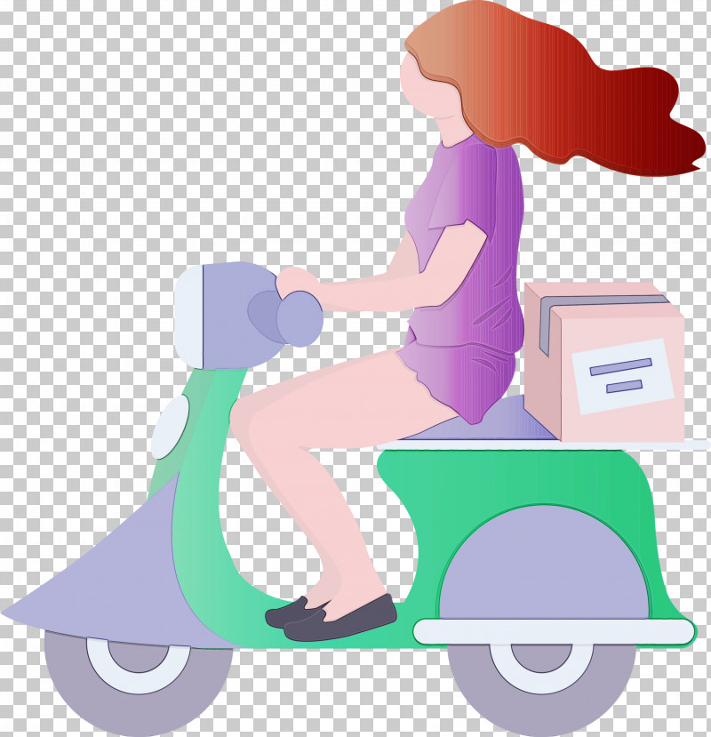 Scooter Vespa Cartoon Vehicle PNG, Clipart, Cartoon, Delivery, Girl, Paint, Scooter Free PNG Download