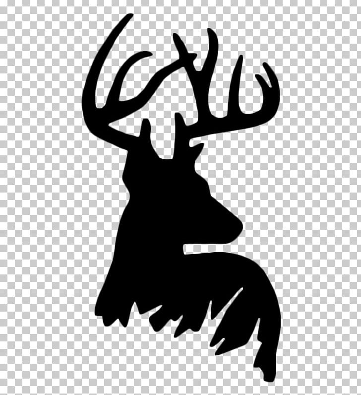 White-tailed Deer Reindeer Silhouette PNG, Clipart, Animals, Antler, Art, Artwork, Black Free PNG Download