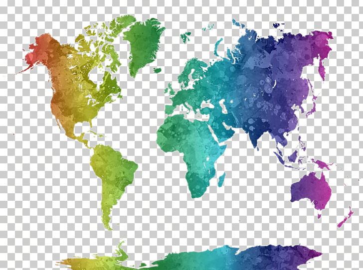 World Map Watercolor Painting Poster PNG, Clipart, Art, Color, Continents, Effect, Ink Free PNG Download