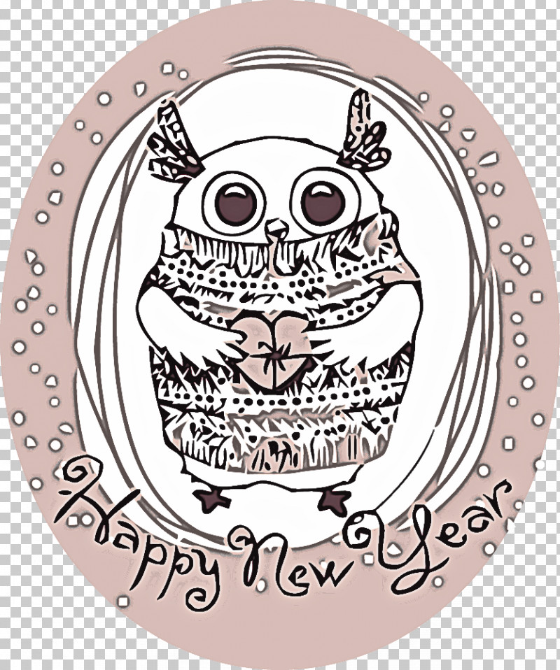 Happy New Year PNG, Clipart, Bird Of Prey, Circle, Happy New Year, Owl, Pink Free PNG Download
