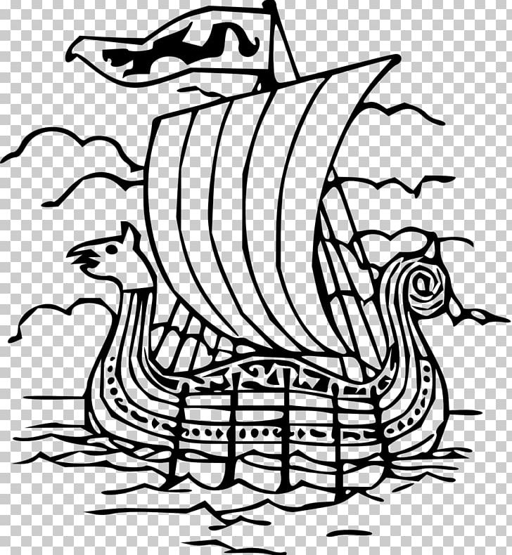 Kaupang Viking Ships Odin Viking Tales PNG, Clipart, Artwork, Beak, Bird, Black And White, Caravel Free PNG Download