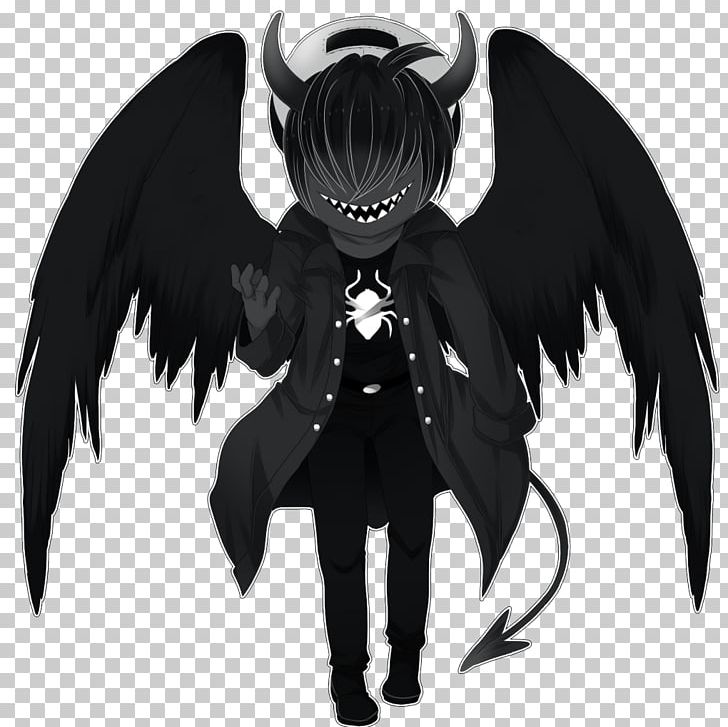Black and white anime demon
