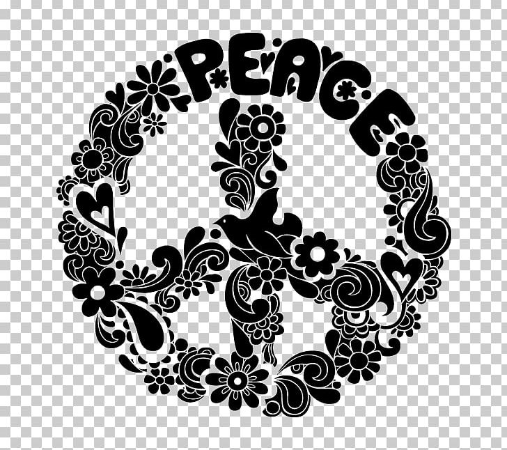 Peace Symbols Wall Decal Sticker PNG, Clipart, Art, Black And White, Circle, Decal, Decorative Arts Free PNG Download