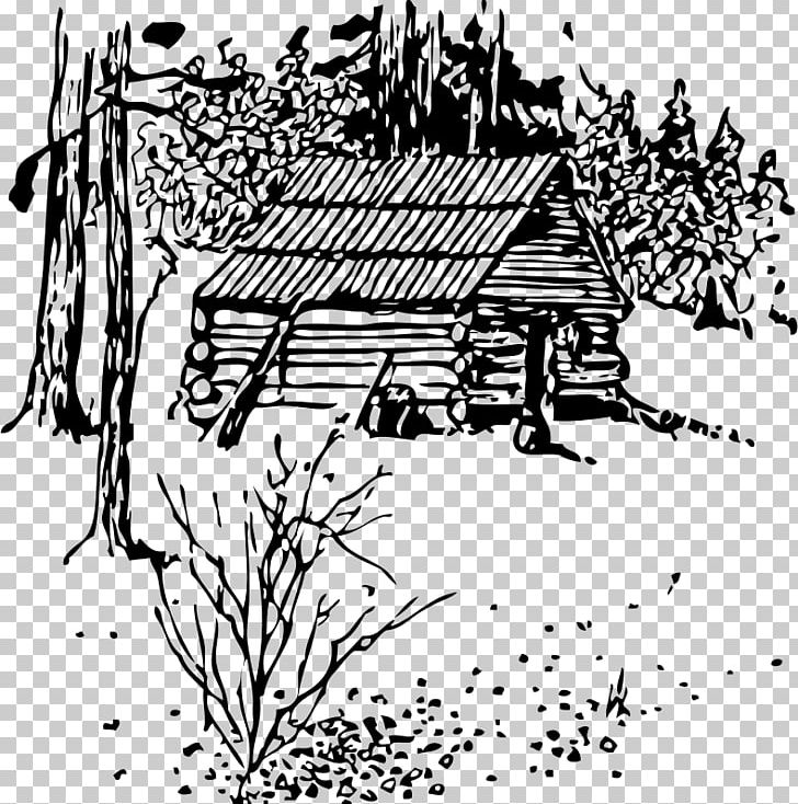 Log Cabin Black And White PNG, Clipart, Area, Art, Artwork, Black, Black And White Free PNG Download