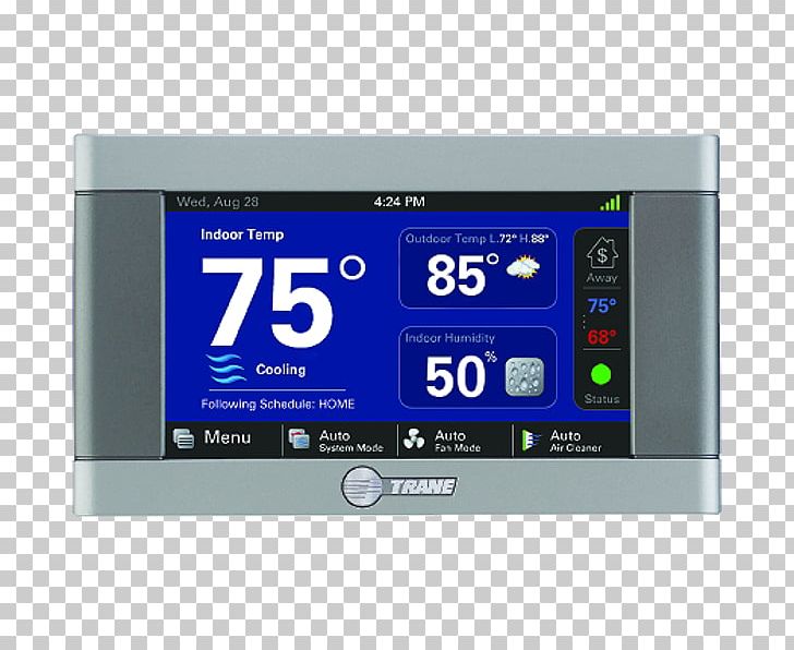 Smart Thermostat Home Automation Kits Trane Programmable Thermostat PNG, Clipart, Air Conditioning, Automation, Central Heating, Display Device, Electronics Free PNG Download