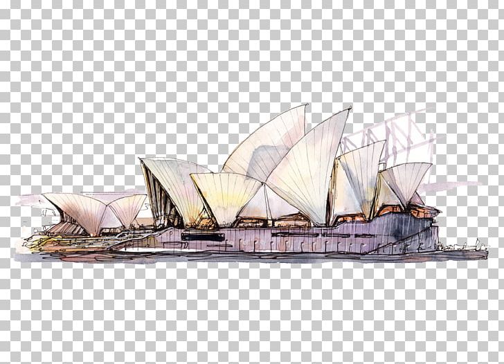 Sydney Opera House City Of Sydney Watercolor Painting Poster Sketch PNG, Clipart, Boat, Canvas, Caravel, Cartoon, Dromon Free PNG Download