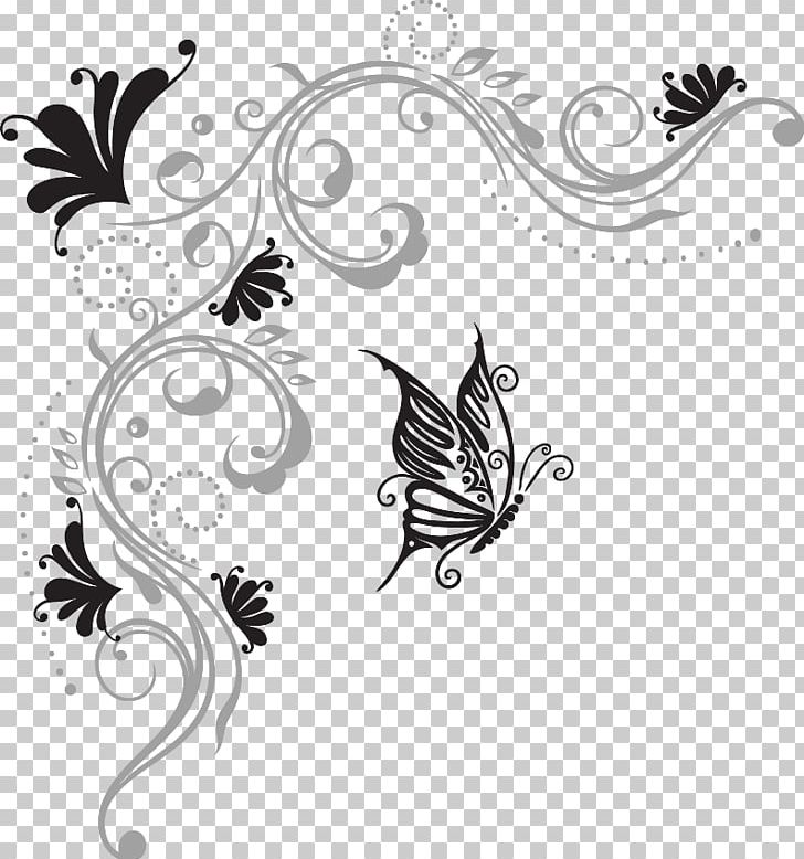 Floral Design Flower Graphics Violet PNG, Clipart, Art, Artwork, Black And White, Butterfly, Color Free PNG Download