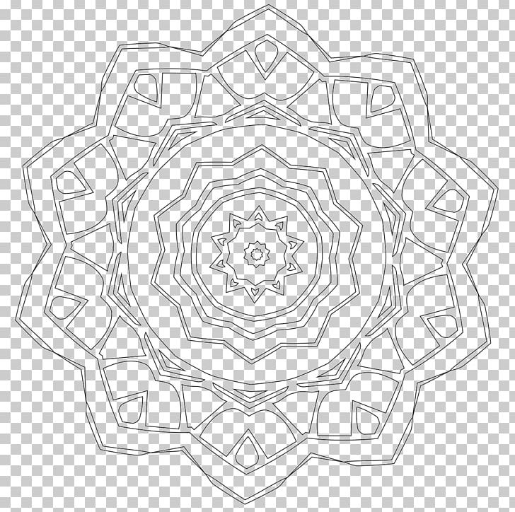 Symmetry White Line Art Pattern PNG, Clipart, Area, Black And White, Circle, Coloring Page, Colour Free PNG Download