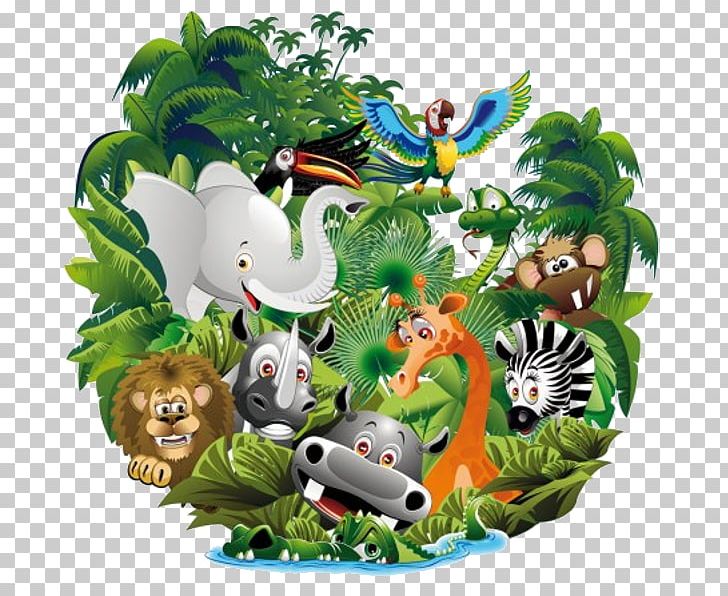 Cartoon Animal Jungle PNG, Clipart, Animal, Canvas Print, Cartoon, Cartoon Animal, Dibond Free PNG Download