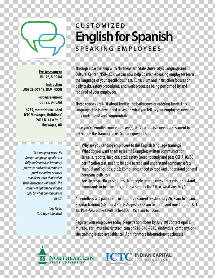 Indian Capital Technology Center English Spanish Information Language PNG, Clipart, Area, Brand, Brochure, Document, English Free PNG Download