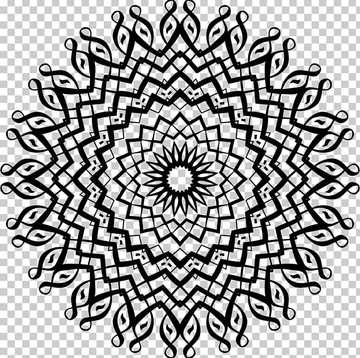 Mandala Line Art Drawing PNG, Clipart, Abstract Art, Area, Art, Black And White, Circle Free PNG Download
