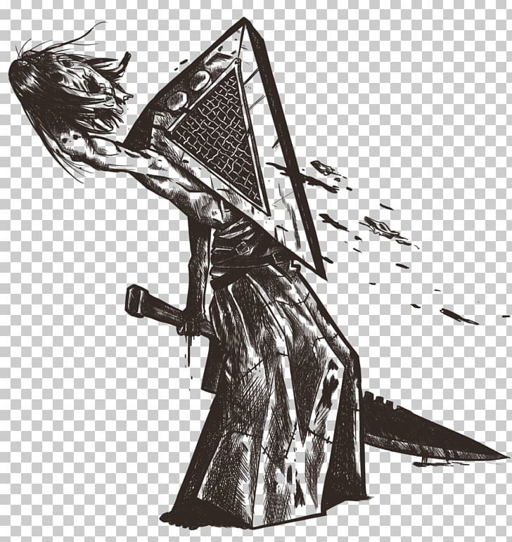 Pyramid Head Silent Hill Monster Art PNG, Clipart, Antagonist, Art, Black, Black And White, Cartoon Free PNG Download