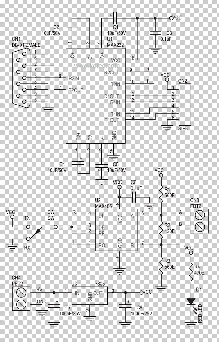 RS-485 Wiring Diagram Electrical Wires & Cable RS-232 PNG, Clipart, Angle, Area, Black And White, Circuit Diagram, Conversion Of Units Free PNG Download