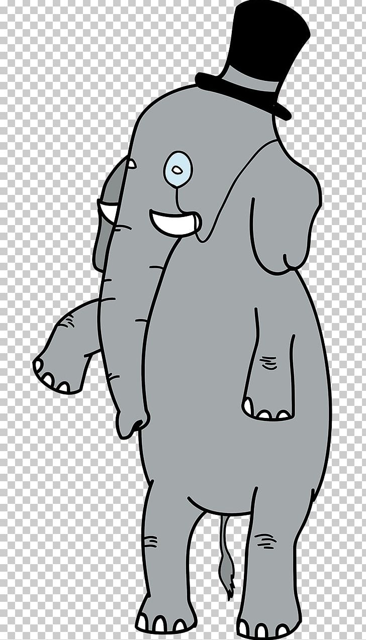 Indian Elephant Dog Canidae Cartoon PNG, Clipart, Animals, Area, Black, Black And White, Canidae Free PNG Download