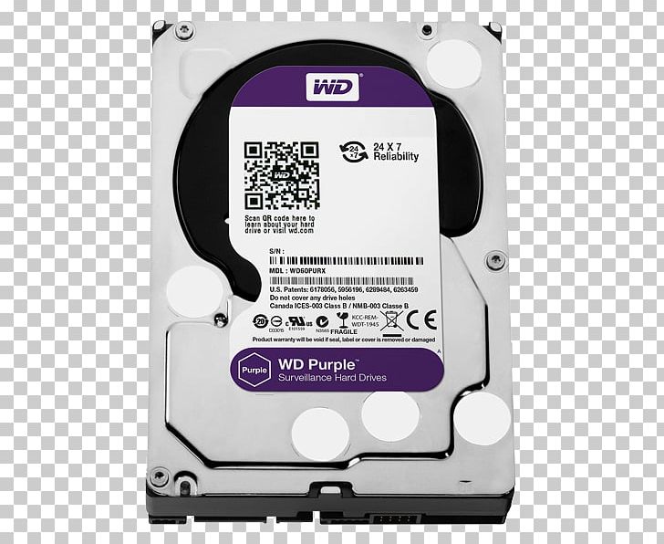 WD Purple SATA HDD Hard Drives Serial ATA Western Digital WD Purple 1TB Surveillance Hard Drive PNG, Clipart, Computer Component, Data Storage Device, Disk Storage, Electronic Device, Hard Disk Drive Free PNG Download