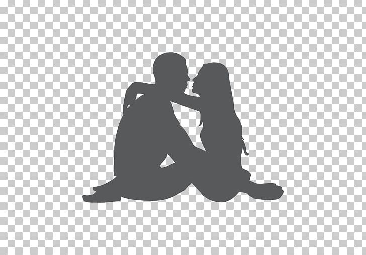 Silhouette Couple Sitting PNG, Clipart, Animals, Black, Black And White, Couple, Drawing Free PNG Download