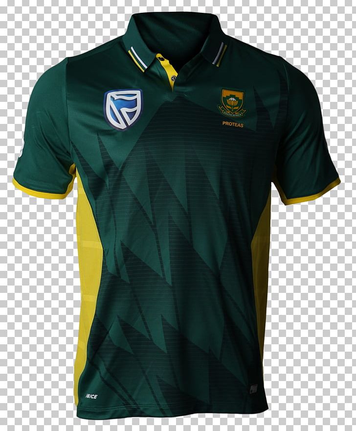 South Africa National Cricket Team T-shirt Polo Shirt Jersey Uniform PNG, Clipart, Active Shirt, Brand, Clothing, Collar, Cricket Free PNG Download