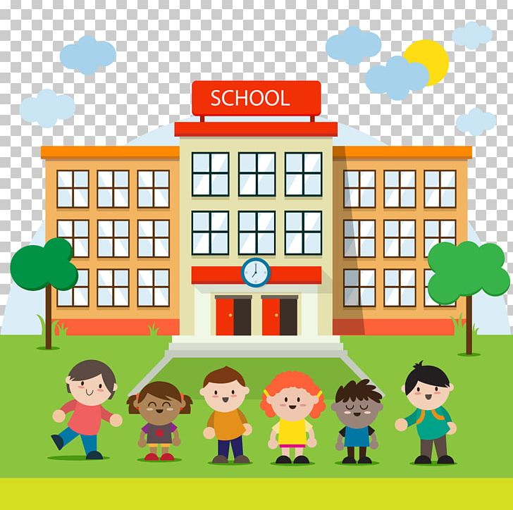 school building vector free download