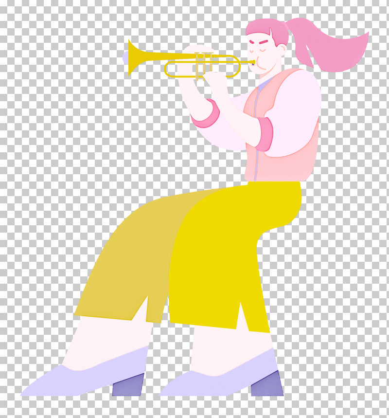Playing The Trumpet Music PNG, Clipart, Behavior, Cartoon, Character, Human, Line Free PNG Download