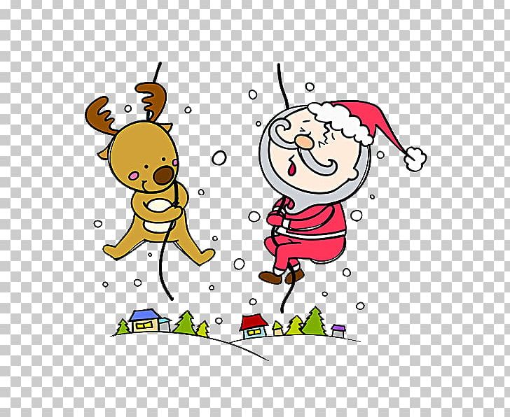 Rudolph Santa Claus Christmas Reindeer Rope PNG, Clipart, Area, Art, Artwork, Business Man, Cartoon Free PNG Download