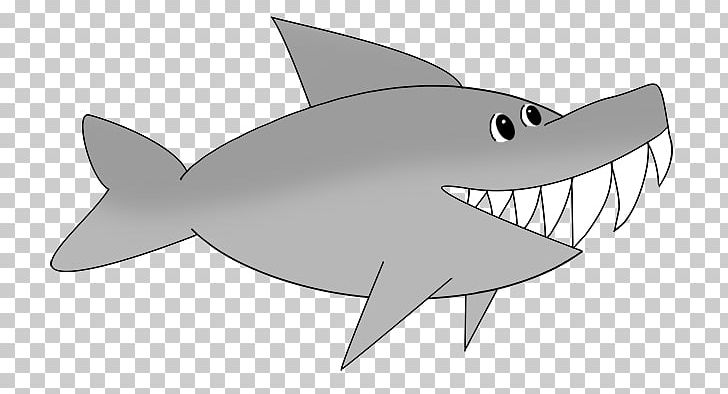 Tiger Shark Cartoon PNG, Clipart, Angle, Artwork, Black And White, Cartilaginous Fish, Drawing Free PNG Download