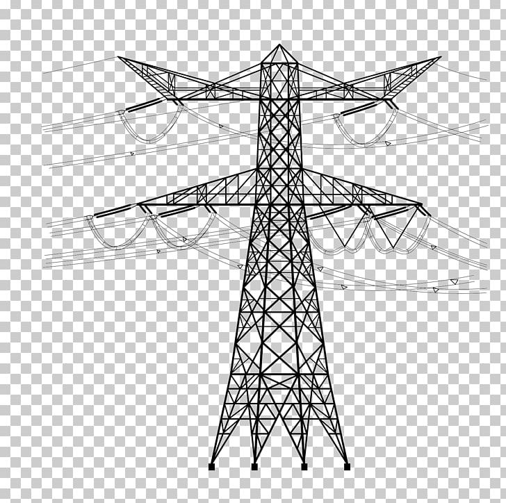 Electricity Utility Pole Overhead Power Line High Voltage Electrical Cable PNG, Clipart, Abstract Lines, Angle, Cable, Cross, Curved Lines Free PNG Download