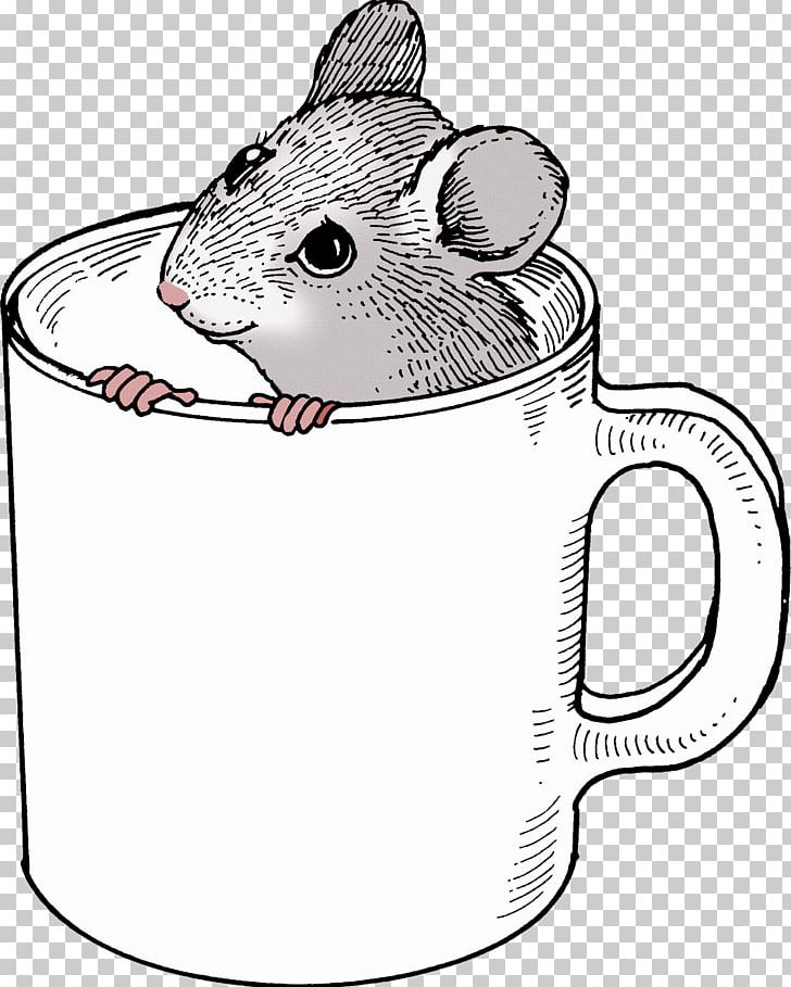 Drawing Line Art Mug PNG, Clipart, Black And White, Cat, Cat Like Mammal, Computer Mouse, Cup Free PNG Download