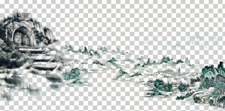 Shan Shui Ink Wash Painting Poster PNG, Clipart, Artwork, China, China Wind Poster, Chinese Border, Chinese New Year Free PNG Download