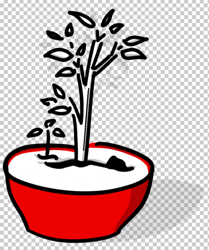 Flower Plant Stem Line Art Flowerpot Tree PNG, Clipart, Biology, Black And White, Flower, Flowerpot, Line Art Free PNG Download