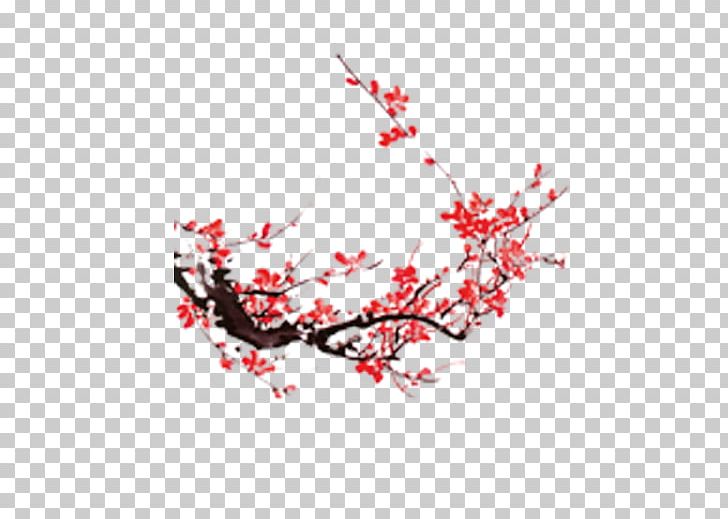 Ink Wash Painting Plum Blossom Chinese Painting PNG, Clipart, Animation, Blog, Branch, Calligraphy, Cherry Blossom Free PNG Download