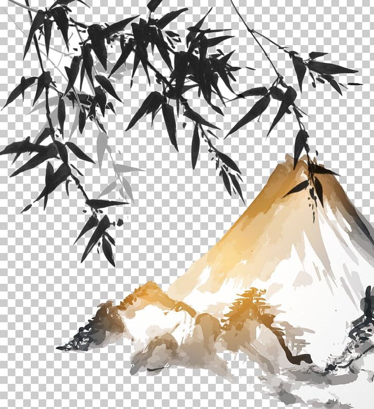 Ink Wash Painting Bamboo Japanese Painting PNG, Clipart, Bamboo, Chinese Painting, Drawing, Encapsulated Postscript, Ink Free PNG Download