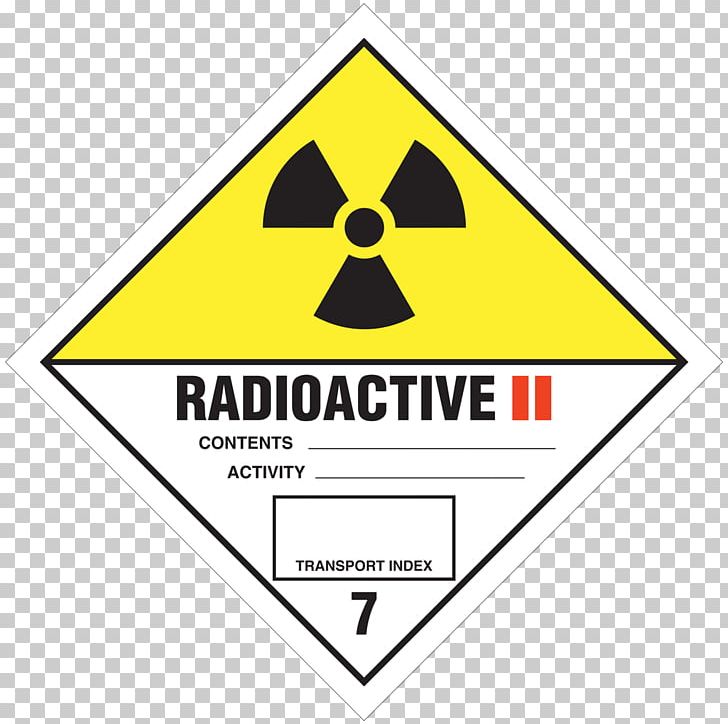 Dangerous Goods HAZMAT Class 7 Radioactive Substances Radioactive Waste Radioactive Decay Label PNG, Clipart, Angle, Area, Brand, Combustibility And Flammability, Dangerous Goods Free PNG Download