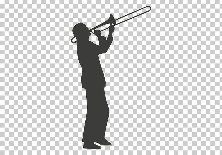 Trombone Silhouette Trumpet Musical Instruments PNG, Clipart, Angle, Arm, Bass, Black And White, Brass Instrument Free PNG Download