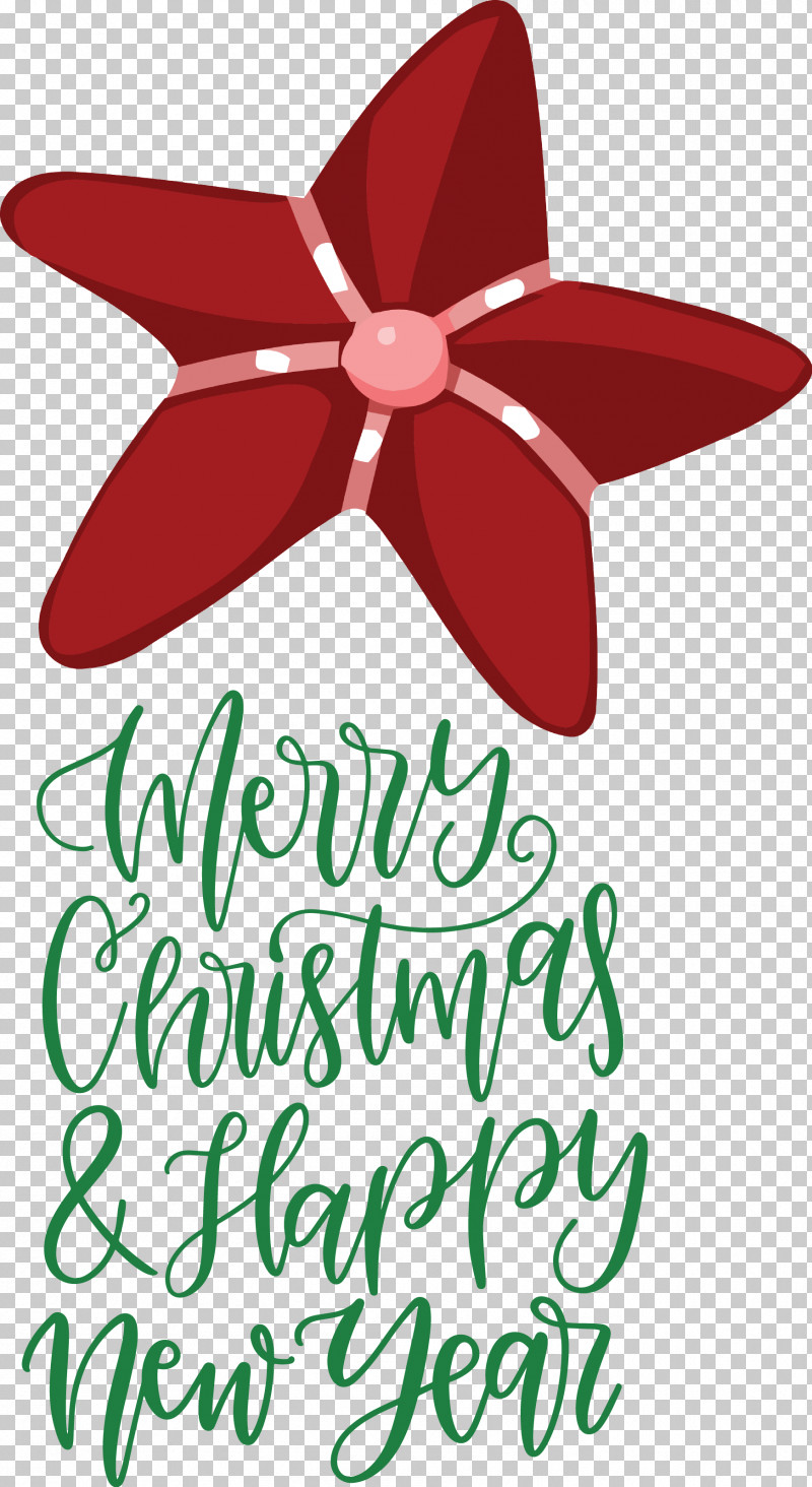 Merry Christmas Happy New Year PNG, Clipart, Biology, Floral Design, Flower, Happy New Year, Leaf Free PNG Download