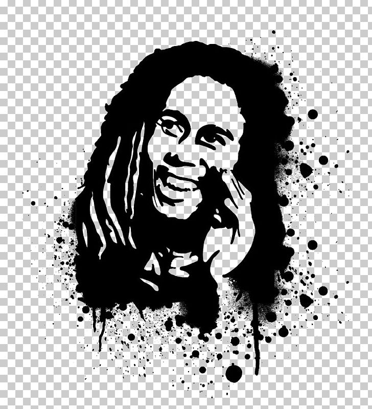 Bob Marley T-shirt Aerosol Paint Stencil PNG, Clipart, Art, Black, Black And White, Bob Marley Png, Celebrities Free PNG Download
