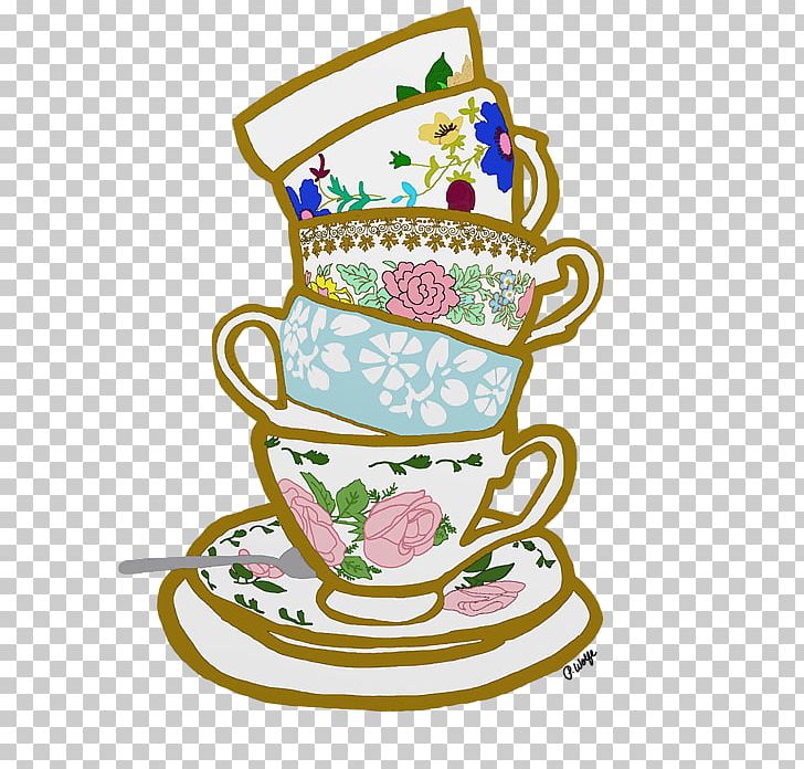teacup drawing alice in wonderland