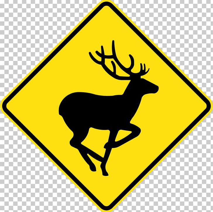 Deer Traffic Sign Warning Sign Road PNG, Clipart, Animals, Antler, Area, Black And White, Computer Icons Free PNG Download