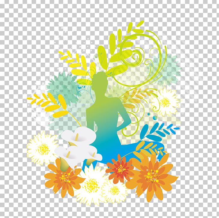 Floral Design Silhouette PNG, Clipart, Adobe Illustrator, Branch, Cartoon, Color, Color Pencil Free PNG Download